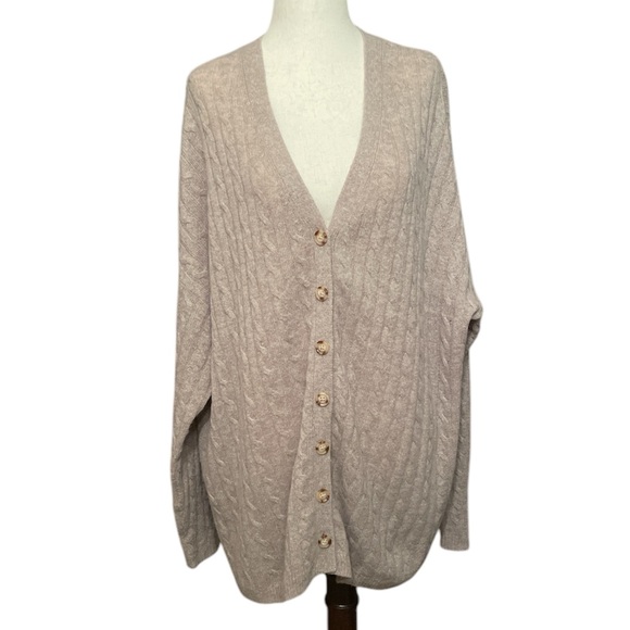 Reformation Giusta Oversized Cashmere Cardigan Sweater in Oatmeal Women’s Small - Picture 6 of 12